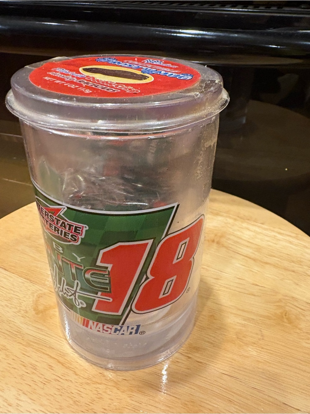 Nascar Bobby LaBonte- #18 Clear Tumbler with race car chocolate’s! NWT!